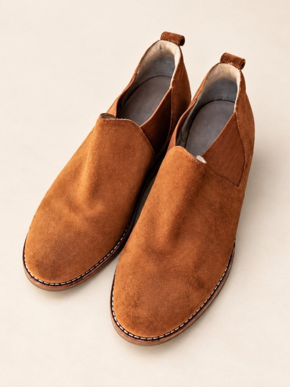 Clarks Women’s Suede Slip On Chelsea Ankle Booties Cognac Brown US 9M EU 40 EUC